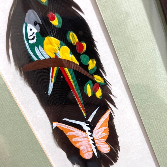 LAST CHANCE 😍 Set 2, Hand-painted Costa Rican Feather - Picture 7 of 13